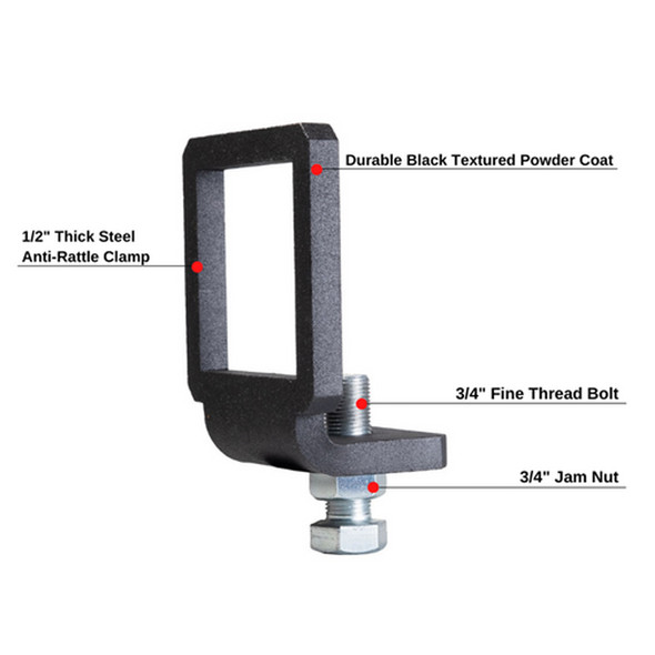 3" Anti-Rattle Hitch Tightener Clamp By BulletProof Hitches - Diagram