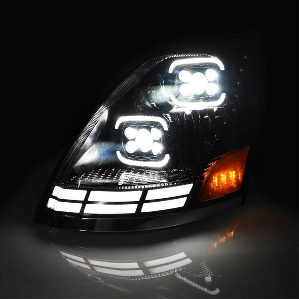 Volvo VN VHL 2004-2015 Black Projection Headlights - High Beam
