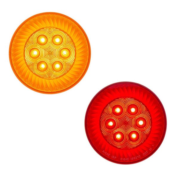 4" Round STT Turbine LED Light - Amber and red