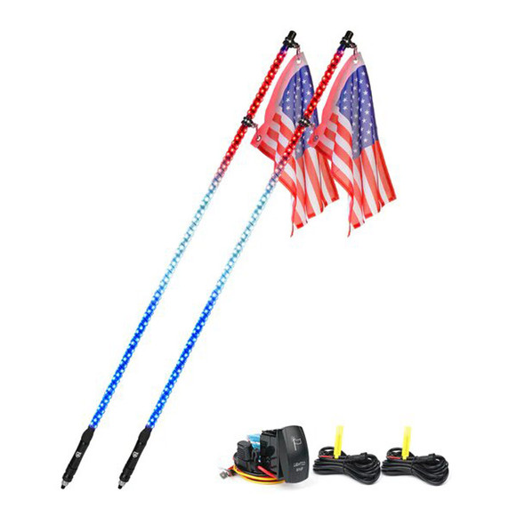 5' U.S. Flag LED Whip Light Pair - Default