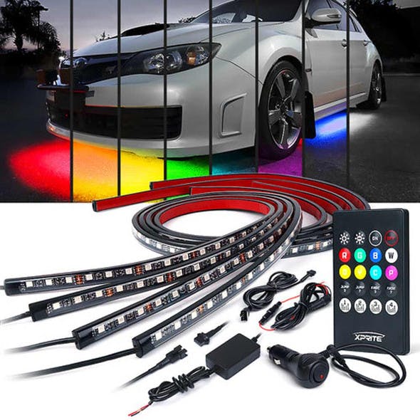 RGB LED Underglow Light Kit With Remote - With Car