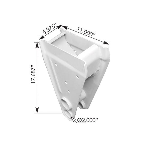Fruehauf F Series Standard Front Narrow Undermount Hanger UXA000031 - Measurements