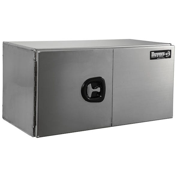 Pro Series Smooth Aluminum Underbody Tool Box With Barn Door - Tilted Left