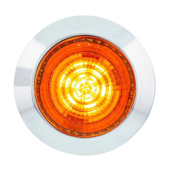 1 1/4" Round 6 LED Clearance Marker Light That Shows The Front Of The Amber/Amber Lens