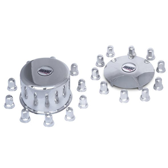 19.5" Ford F53 F59 Stainless Steel Hub Cap & Lug Nut Cover Kit - Main