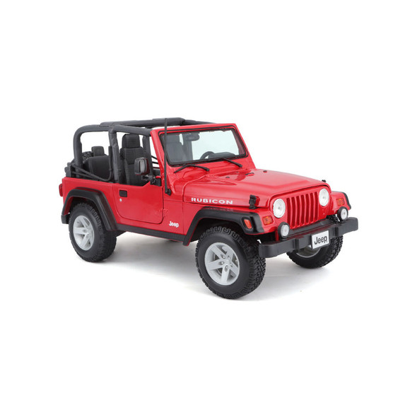 Jeep Wrangler Rubicon In Red Special Edition Replica 1/18 Scale - Angled