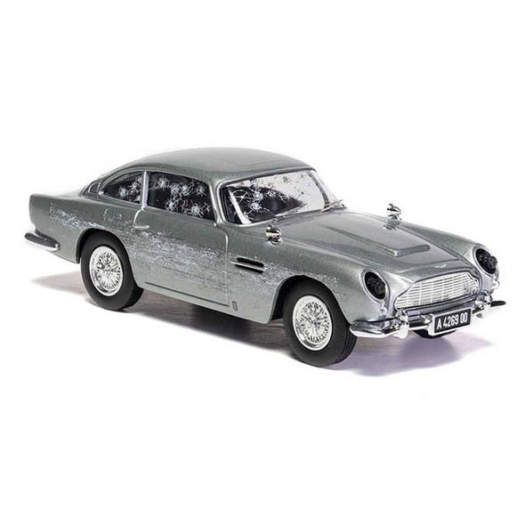 James Bond Aston Martin DB5 In Silver With Bullet Holes No Time To Die Replica 1/36 Scale - Top Front