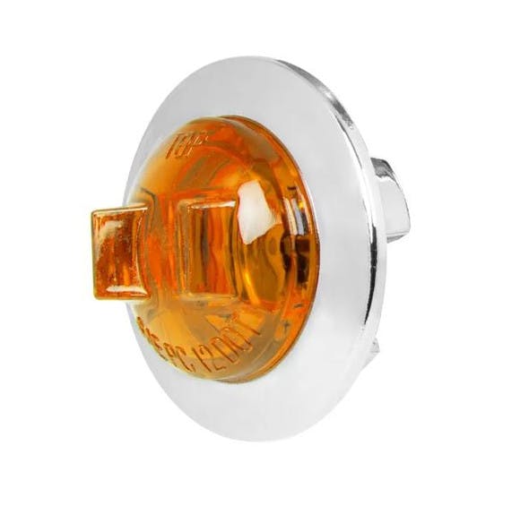 3/4" Amber Mini Clearance Marker LED Light With Clear Wide Angle Bow Tie Lens By Grand General - Tilted