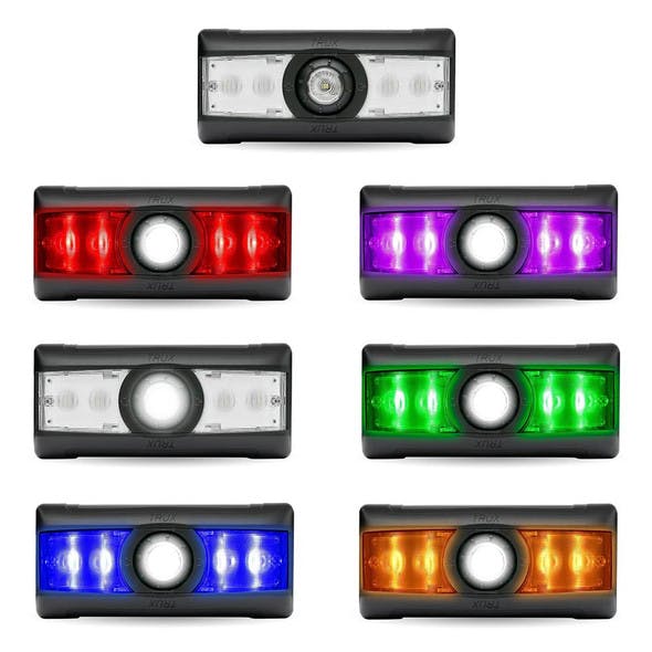 Peterbilt 7" Rectangular Multicolor LED Interior Cab Map & Dome Light With Matte Black Bezel 16-D7401 - Thumbnail