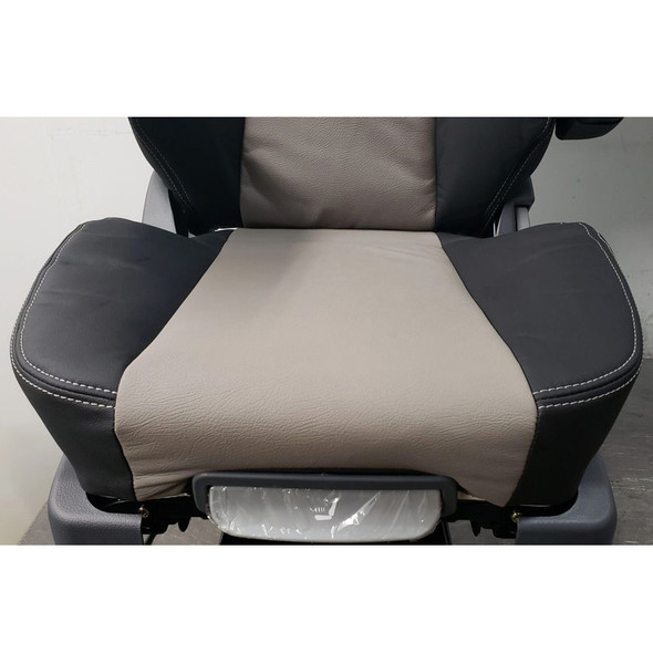 Prime TC400 Series Air Ride Suspension Genuine Grey/Black Leather Truck Seat With Arm Rests - Seat