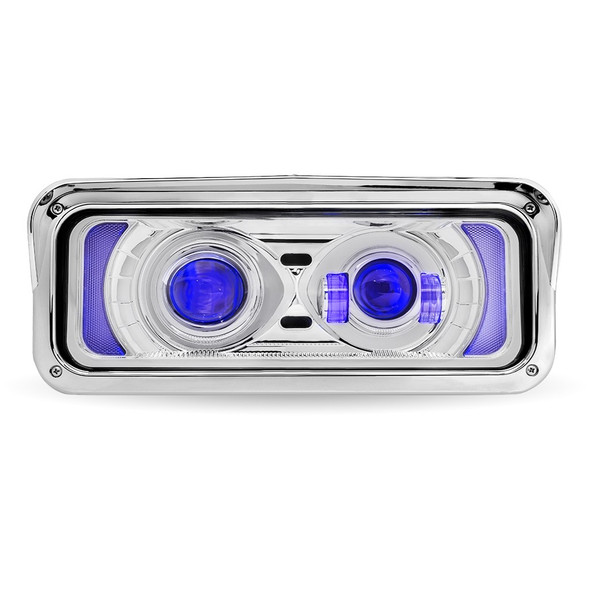 Western Star 6900 4900 4800 Chrome Projector Headlight Assembly With Optional Heat & Backlit Auxiliary - Driver on 