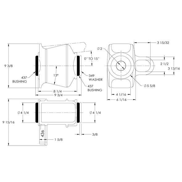 435 435A Front End Housing - Dimensions