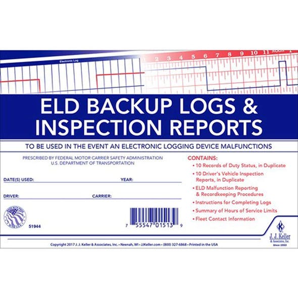 ELD Backup Logs & Inspection Report - Front Face
