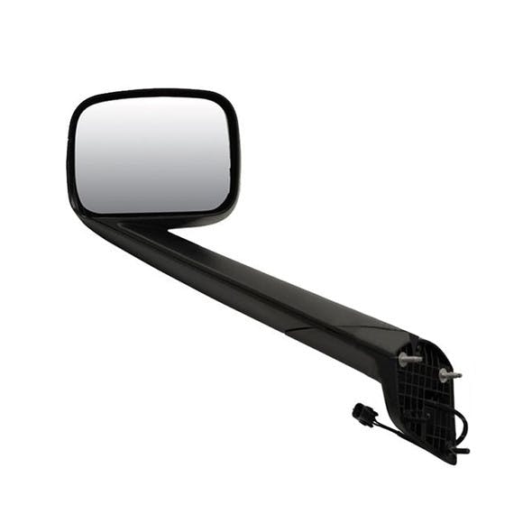 Freightliner Cascadia P4 2018 & Newer Heated LED Hood Mount Mirror Assembly - Black Front Driver