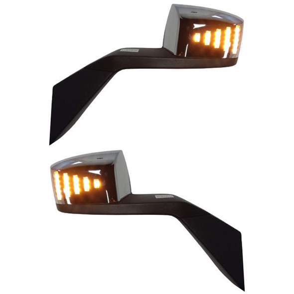 Volvo VNL Hood Mount Mirror Assembly With LED Turn Signals