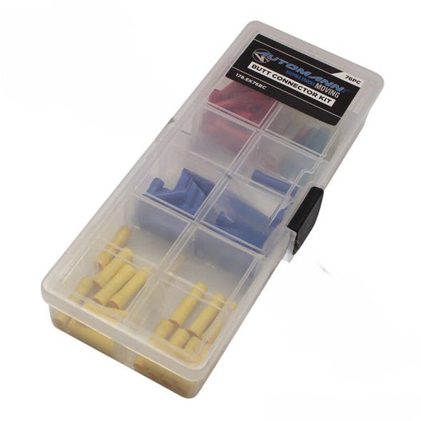 76pc Electrical Butt Connector Kit Case