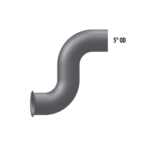 Freightliner FLD 5" 2 Bend Aluminized Turbo Pipe With Pyro Fitting 04-17094-016 Measurement