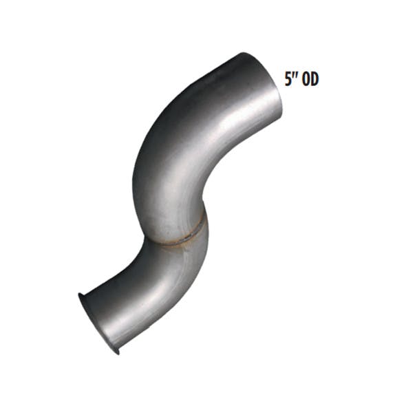 Freightliner FLD 5" 2 Bend Aluminized Turbo Pipe With Pyro Fitting 04-17094-014 Measurements
