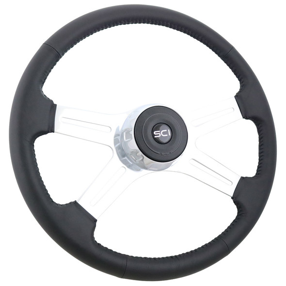 18" Leather Statesman Steering Wheel -Side