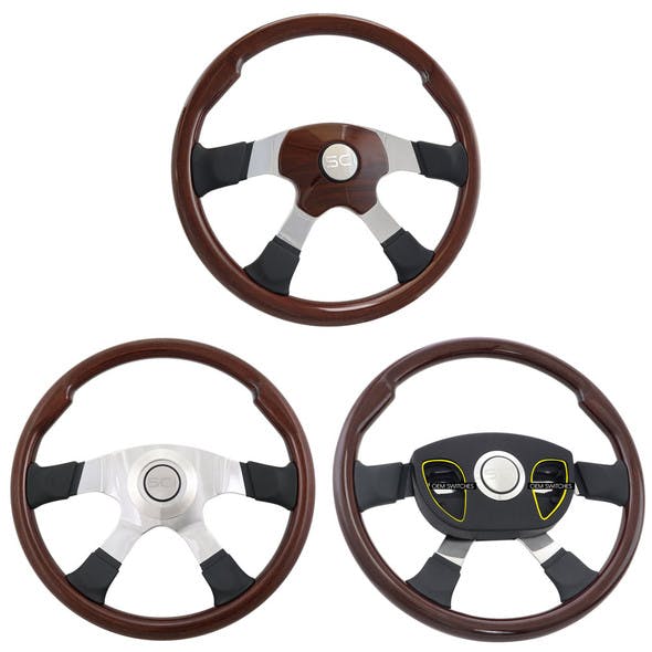 18" 4-Spoke "Milestone" Mahogany SCI Steering Wheel