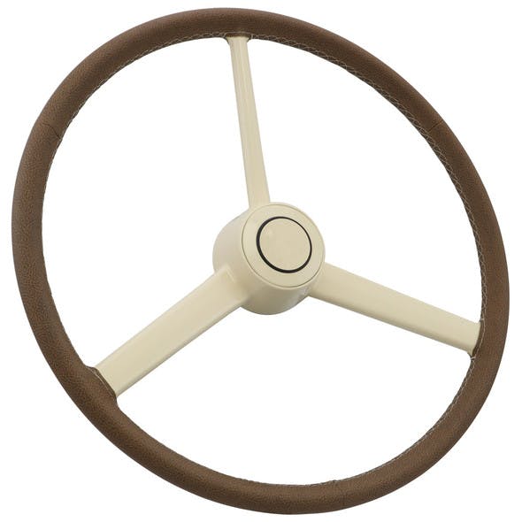 20" Retro Brown Leather Steering Wheel