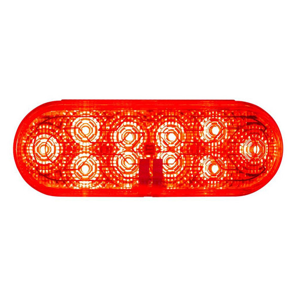 10 LED 6" Oval STT Light With Heated Lens-red on
