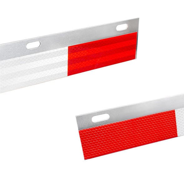 45 Degree Angled Aluminum Conspicuity Reflector Top Flap Plate Pair-close