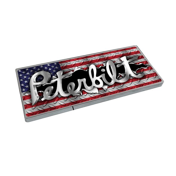 Peterbilt Rectangle Emblem Original Style USA Flag