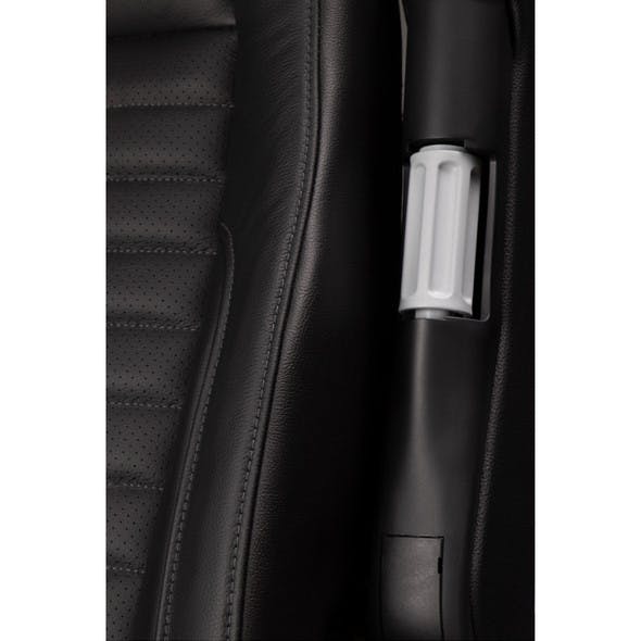 Black Leather & Stitching Highback Semi Truck Seat With Heating And Venting features 1