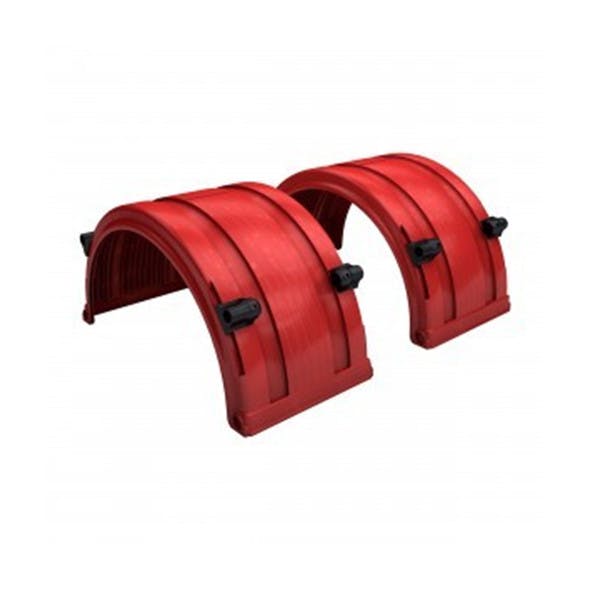 Red Spray Master FRX Series Single Axle Poly Fenders For 19.5" Wheels 