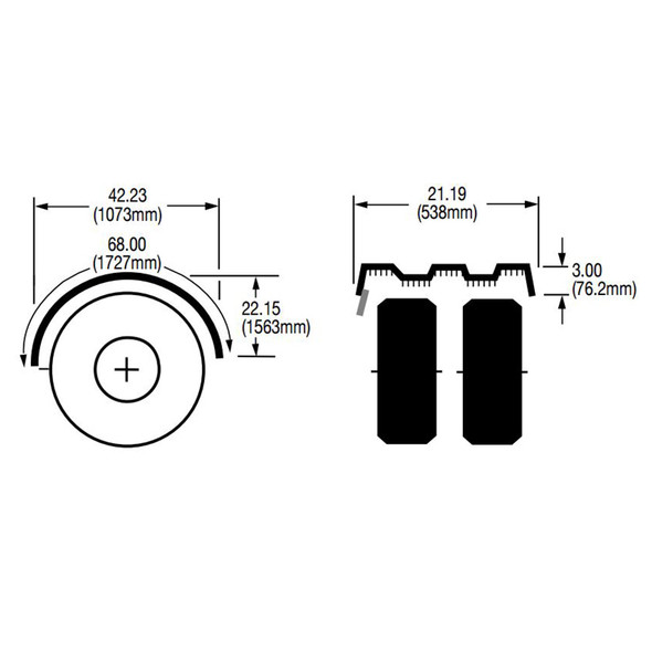 Red Spray Master FRX Series Single Axle Poly Fenders For 19.5" Wheels - Diagram