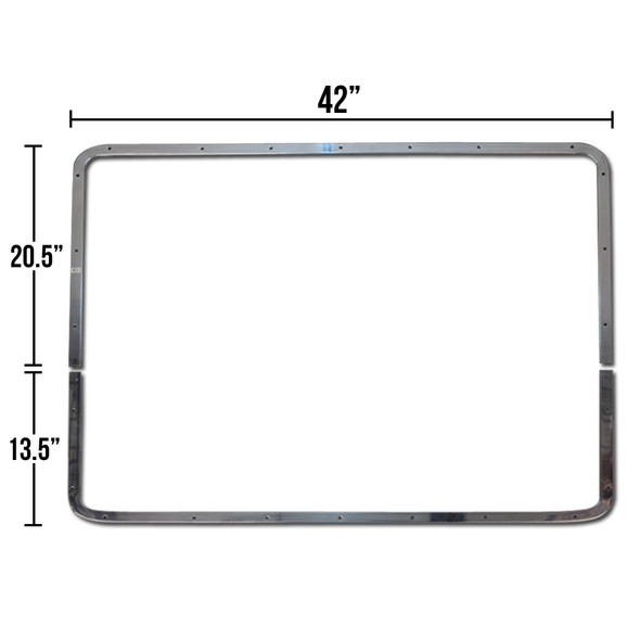 Grill Bezel For Peterbilt 377 378 379 Short Hood Grill Set Of Two Pieces - Dimensions