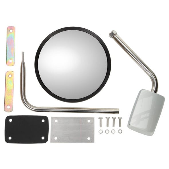 Stainless Steel Convex Hood Mounted Mirror Assy