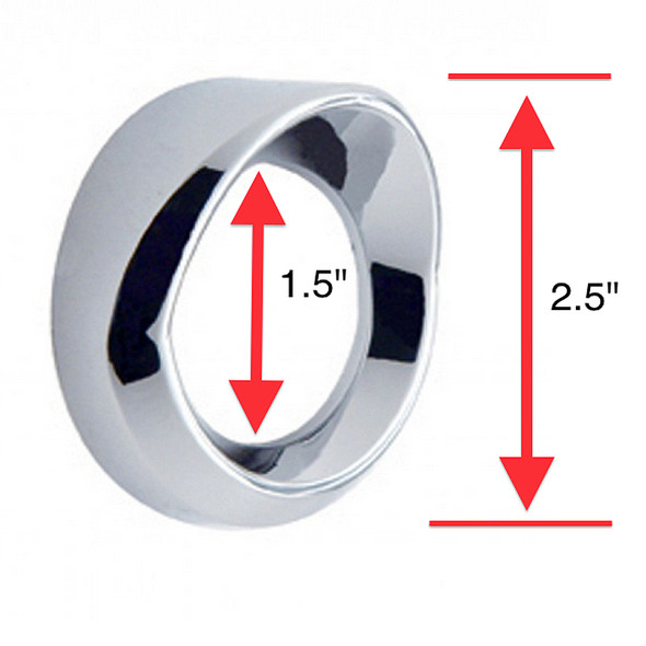 Small Chrome Gauge Cover With Visor Height Comparison