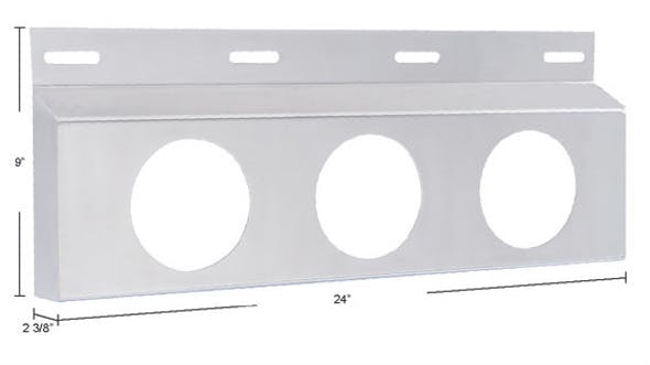 Stainless Top Mud Flap Light Brackets with 4" Light Cutouts (Dimensions)