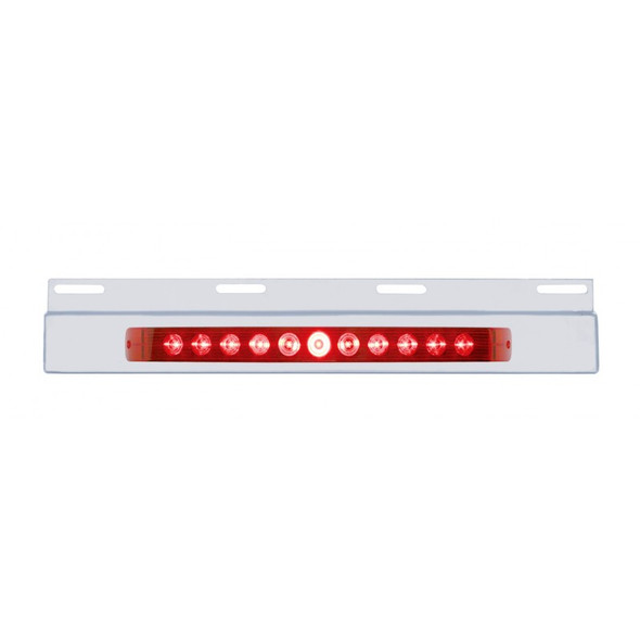 Stainless Top Mud Flap Light Bracket With 11 LED 17" Light Bar Red w/o bezel