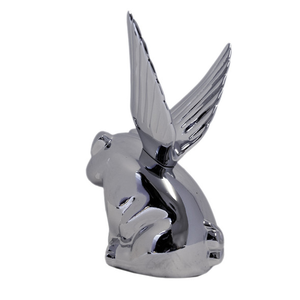 Chrome Flying Pig With Wings Hood Ornament (Rear View)