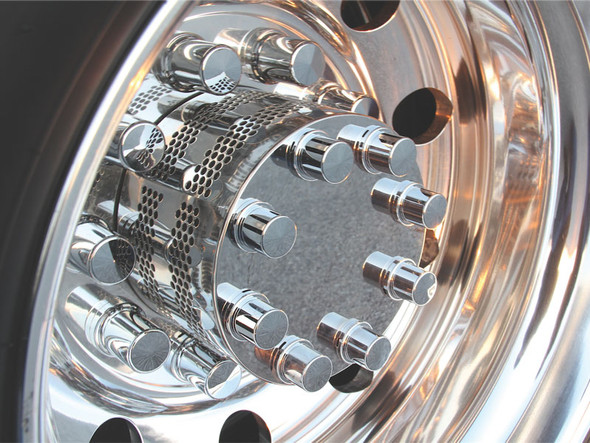 Gatling Gun Rear Axle Covers For Dana-Spicer & Rockwell Hubs With Stainless Steel Finish