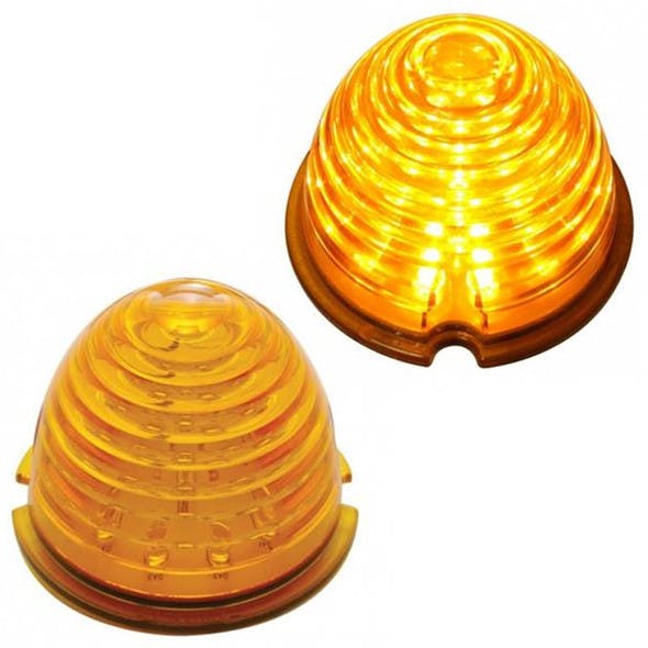 17 LED Beehive Style Cab Light Lens Amber Lens Amber LED