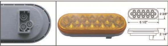16 LED Oval STT And PTC Light Amber And Clear Amber Plug