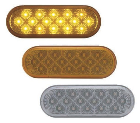 16 LED Oval STT And PTC Light Amber And Clear Amber