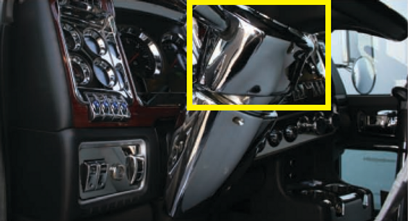 Kenworth Peterbilt  2006 and Newer Chrome Upper Steering Column Cover