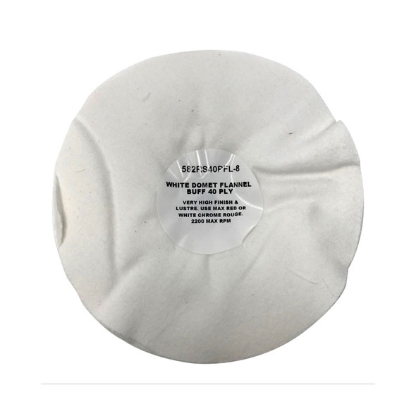 Zephyr White Domet Flannel 40ply Finish Lustre Buffing Wheel