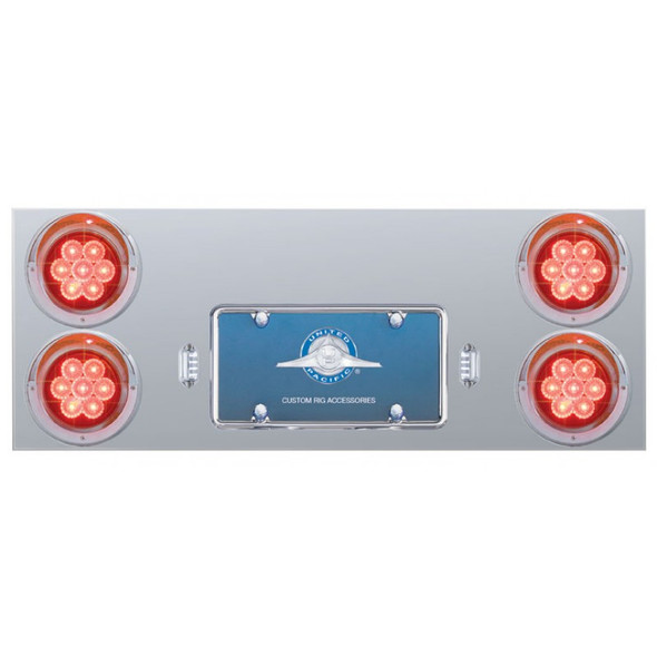 Stainless Steel Rear Center Panel With 4" Round LEDs & License LED