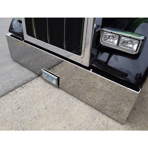 Universal Chrome Bumper Boxed End Top Angle View