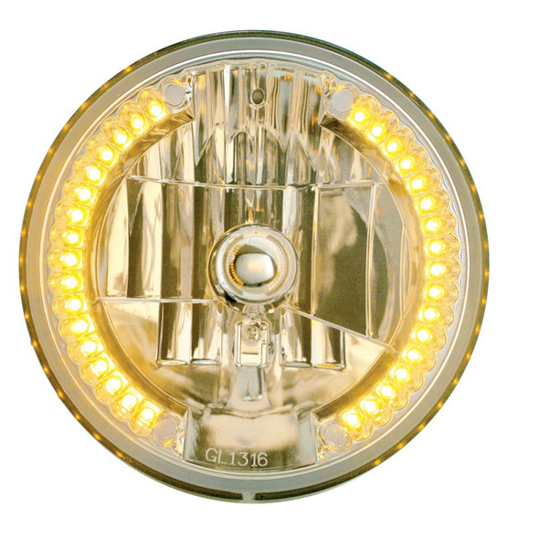 7" Round Crystal Headlight With 34 Auxiliary LEDs