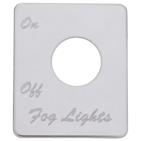 Peterbilt Stainless Steel Fog Light Switch Plate