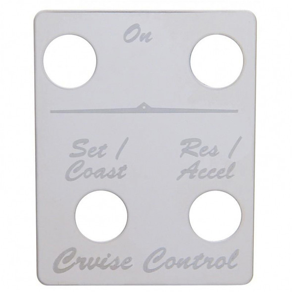 Peterbilt Stainless Steel Cruise Control 4 Switch Plate