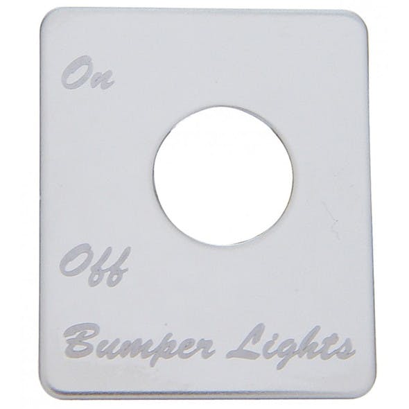 Peterbilt Stainless Steel Bumper Light Switch Plate