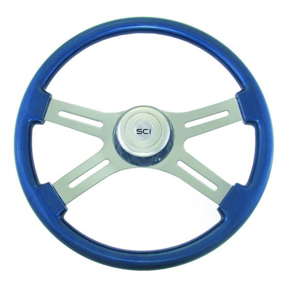 Classic Blue 18" Steering Wheel With Blue Bezel